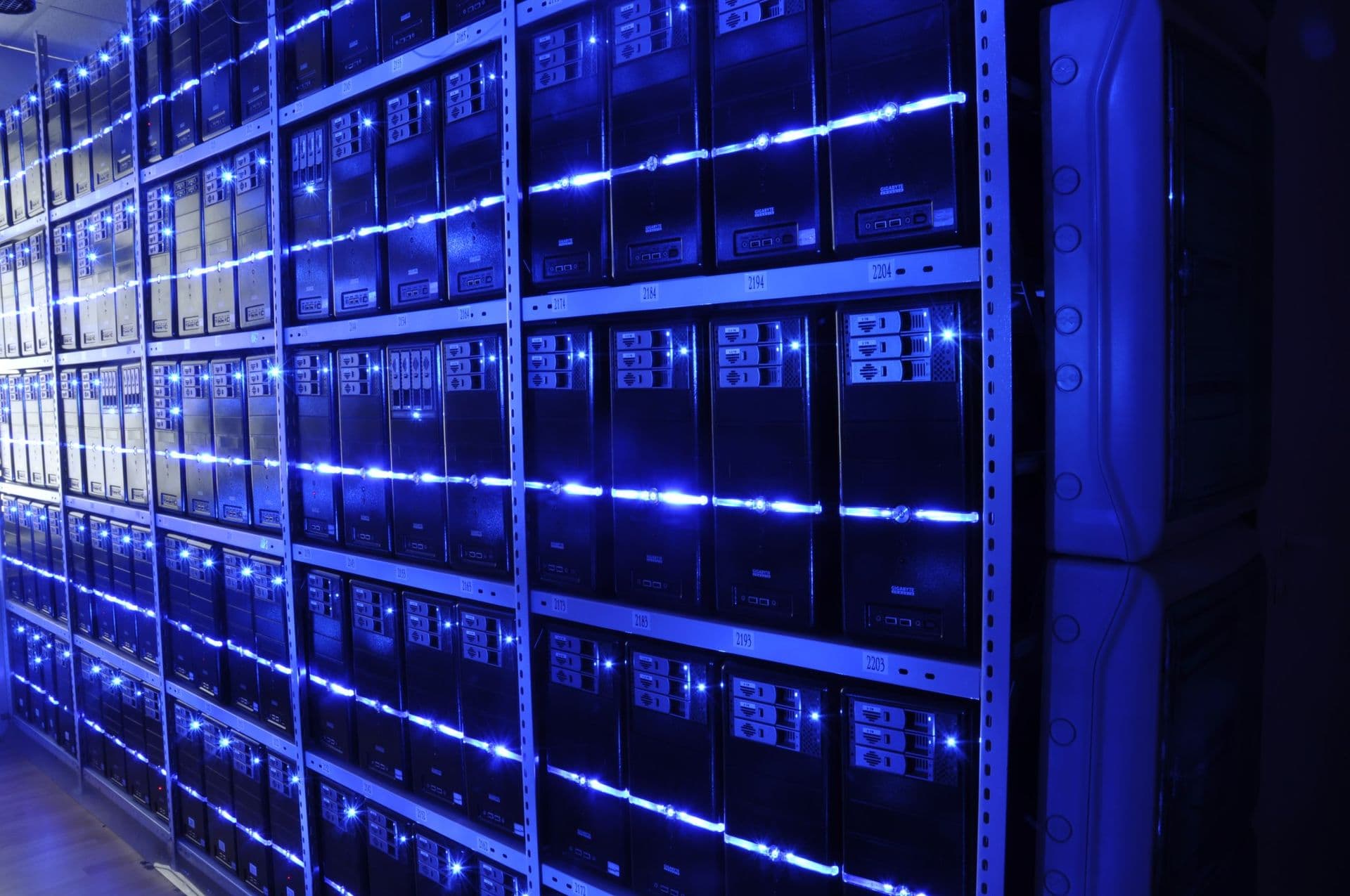 Server racks in a data center